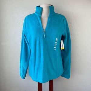 NWT PBX Basics Half Zip Fleece Top Size M
